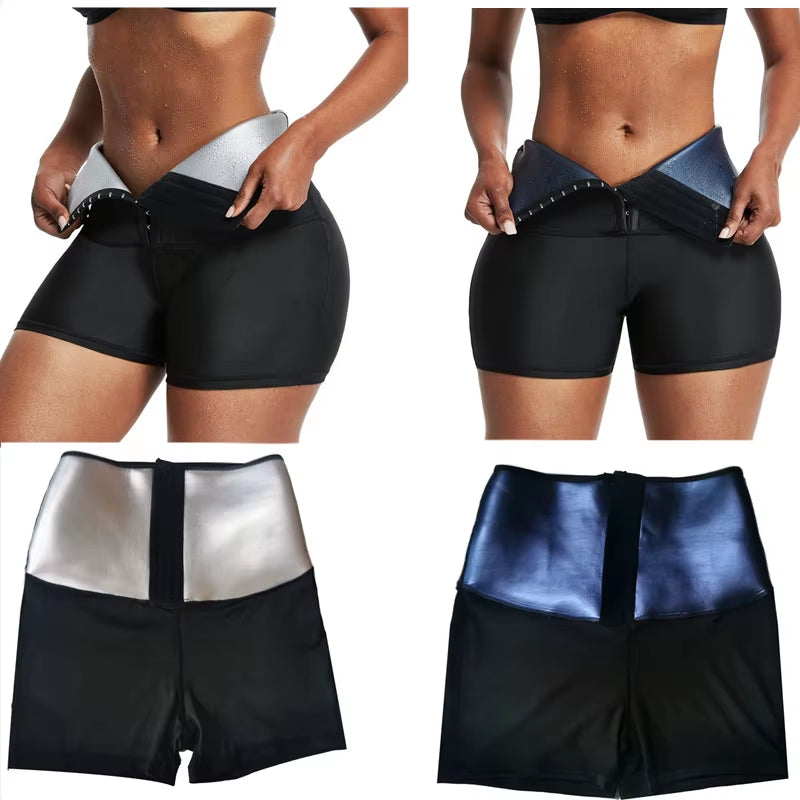 YBFDO Sweat Sauna Pants Body Shaper Weight Loss Slimming Shorts Shapewear Women Waist Trainer Hot Thermo Sweat Pants Fitness